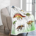Miniatyrbild 2 av 4: Dinosaurie Filt Mjuk Varm Jurassic Dinosaurie Mönster Tryckt Sherpa Filt För Pojkar Plysch Tecknad Solid Fleece Filt För Säng Soffa (50\"
