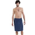 Miniatyrbild 3 av 4: Bastuherrarnas bastukilt i bomull, strandhandduk, bärbar badhandduk med ficka, kardborreband (M, blå)