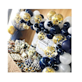 Miniatyrbild 4 av 4: Marinblå födelsedagsprydnader - Grattis på födelsedagen blå guld festballonger för män pojkar B-dag dekor (blå och guld)