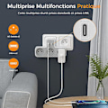Miniatyrbilde 2 av 5: Multi Wall Socket, 3 Wall French Sockets, 1 USB Socket With 2 USB C, 6-in-1 Electric USB C Socket