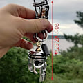 Miniatyrbillede 2 af 5: Stempelkunst kranie brelok, 3 i 1 stempel brelok zestaw, wisiorek, otwieracz do butelek, stop brelok nadaje się do kluczy samochodowych i motocyklowych