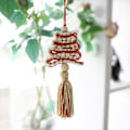 Miniatyrbild 2 av 5: Macrame Julgran - Mini Macrame - Handgjord - Juldekoration - Macrame Juldekoration för Fönster Vägg