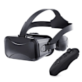 Miniatyrbild 1 av 4: VR-headset Virtuella verklighetsglasögon 3D med fjärrkontroll Upplev spel för Android/iOS 4,7-6,7 tum, (Svart)
