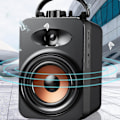 Miniatyrbild 5 av 5: Bärbar Bluetooth-högtalare med dubbla subwooferbas, Bluetooth 5.0 trådlös högtalare stödjer FM-radio, litet stereoljudsystem för hem, fest