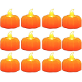 Pikkukuva 1 / 5: 12 syksyn kurpitsatee-lyhtyä Led-kurpitsan liekittömät kynttilät Kiitospäivän Halloween-koristeet