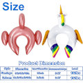 Miniatyrbild 2 av 5: Enhörning & Flamingo Pool Float (2-pack), Uppblåsbara Badringar Strandfloaties För 3-8 Åriga Barn Småbarn Flickor Pojkar Sommar Strand Pool Dekorationer
