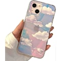Miniatyrbild 1 av 5: Söt Transparent Kristalldesignat iPhone 13 Skal 6,1 tum 2021 Släppt, Stötsäkert Skyddande Hållbart Telefonfodral Smalt Omslag för Vit Moln Estetik G