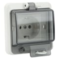 Miniatyrbild 4 av 5: Väggmonterad IP66 Vattentät EU Standard Plug Adapter Uttag 250V 16A med PC Skal