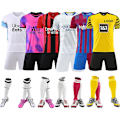 Miniatyrbillede 4 af 5: Tilpasset Retro Team Fodboldtrøje Sæt Mænds Børnetrøje Fodbold S（L，Real Madrid hjemme）