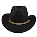 Miniatyrbilde 1 av 5: Filthatt Retro Imitert Saueskinn Cowboyhatt Belte Ullhatt Nasjonal Hette Retro Jazzhatt