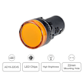 Miniatyrbillede 5 af 5: 2 stk. AC/DC 110V indikatorlamper, gult LED, forsænket panelmontering 7/8\" 22mm（hvid）