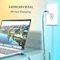 Pikkukuva 4 / 5: 1m latauskaapeli Usb 4.0 Pd 240w, tukee 8k 40gbps punottu yleiskäyttöinen latauskaapeli kannettava Type-c pikalataus datakaapeli puhelinlisävarusteet - Snngv