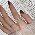 Miniatyrbillede 1 af 5: 2 stk. Justerbar åben ring til kvinder Zirconia ringe til kvinder piger