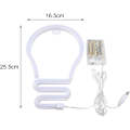 Miniatyrbild 3 av 4: Glödlampformade Neonljus för Sovrumsväggsskylt, Batteri- eller USB-driven Sval LED Neonljusskylt Dekoration, Neonljus för Väggdekoration, LED-skylt för Barnrum