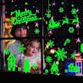Miniatyrbillede 3 af 5: Jul Glow in the Dark Vindue Dekoration Stickers, 68Pcs Nat Luminous Stjerner Snefnug Renser Stickers
