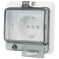 Miniatyrbild 3 av 5: Väggmonterad IP66 Vattentät EU Standard Plug Adapter Uttag 250V 16A med PC Skal