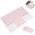 Miniatyrbild 2 av 5: Retro Rund Tablet Bluetooth Tangentbord Mus Set-rosa