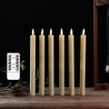 Miniatyrbilde 5 av 5: Flammeløse elfenbensfargede spisslys, batteridrevne LED-lys med varmt farget 3D-veke, julehjemmebryllupsdekorasjon, 6-pakning.