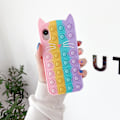 Miniatyrbild 1 av 3: Gult Hjärta Kattfodral för iPhone 11 Cartoon Rolig Kawaii Söt Silikonfodral Fidget Unik Design Estetisk för Flickor Pojkar Barn Fodral (för iPhone 11 6.