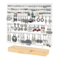 Miniatyrbilde 1 av 5: Ørepyntstativ Display Rack 3-lags Ørepyntstativ Smykkearrangør Ørepyntstativ Ørepyntstativ 144 Hull Med Trestativ Display Rack For Kvinner Jente
