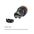 Miniatyrbillede 4 af 5: 2 stk. AC/DC 110V indikatorlamper, gult LED, forsænket panelmontering 7/8\" 22mm（hvid）