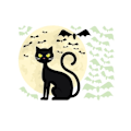 Miniatyrbilde 1 av 5: Lysende katt Halloween veggklistremer Lysende veggklistremer