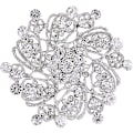 Miniatyrbild 1 av 5: Bröllops corsage smycken kristall elegant blomma krans brosch för kvinnor silverfärgad