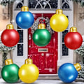 Miniatyrbilde 2 av 7: 60cm Stor Julerkule Oppblåsbar Utendørs Dekorasjon PVC Oppblåsbare Julepynt God Jul Store Ferie Dekorative Kuler (E)