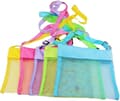 5-pack färgglada strandväskor i mesh, andningsbara skalväskor med justerbara remmar, gul, rosa, lila, grön, blå (5-pack) snngv