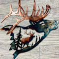 Miniatyrbild 5 av 5: Konstig älgskuldra i metall, väggkonst, heminredning
