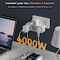 Miniatyrbilde 4 av 5: Multi Wall Socket, 3 Wall French Sockets, 1 USB Socket With 2 USB C, 6-in-1 Electric USB C Socket