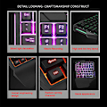Miniatyrbild 2 av 5: Enhands Mekaniskt Gamingtangentbord, 35 Tangenter Enhands Mekaniskt Mini Gamingtangentbord Bakgrundsbelyst-färg Blandad Färg Multimedia