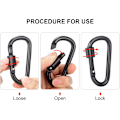 Miniatyrbillede 2 af 7: 4 stk. Heavy Duty Spring Snap Hook Lille Bjergbestigning Spænde D-ringe Klips Hæklet Klatring Karabiner Nøglering Klips Aluminium Legering Klatring (7,5 * 4 cm)