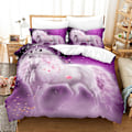 Miniatyrbild 1 av 2: 3D Digitaltryck Djur Häst Student Quilt Cover Sängkläder Tredelad Set DWM2 180*200cm -ZHENV（180*200cm）