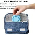 Miniatyrbild 4 av 4: 4-pack hopfällbar resesilikonkopp, bärbar campingmugg med lock, matkvalitetskoppset för utomhusdryck, blå