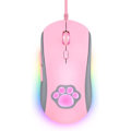 Miniatyrbild 1 av 5: Kattfot RGB Gamingmus, Tyst Optisk Datormus USB Kabelansluten Med 6 Justerbara DPI Upp Till 7200, RGB-belysning, 6 Programmerbara Knappar För Windows/vi