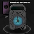 Miniatyrbild 5 av 5: Bluetooth-högtalare, bärbar utomhusstereo, plugin-kort, USB-minne, med färgglada löpande lampor, bärbar kompaktstereo