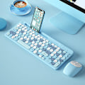 Miniatyrbild 4 av 4: 2.4g Mini Färgglad Flickuppladdningsbar Trådlös Bluetooth Tangentbord Mus Set Tyst Laptop Desktop Iso Android Universell Bärbar