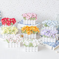 Miniatyrbild 2 av 5: Konstgjord blomkruka i europeisk stil, dekorativ, ingen vattenbehov, blekningsfri, konstgjord blomkruka för hemmet (vit)