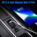 Pikkukuva 3 / 5: 12v Usb-pistorasia, keinukytkin Usb-laturi Usb C -autonlaturi ja nopea 3.0 sovitin Pd-latauspaneeli moottoripyörän Usb-laturi vedenpitävä sininen Led-digitaalinen V
