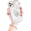 Miniatyrbild 2 av 5: iPhone 13 Pro Max Skal Diamantfodral för Kvinna, 3D Glitter Glimmande Bling Fodral Lyxig Glansig Kristall Rhinestone Diamant Stötfångare Klar