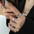 Miniatyrbillede 2 af 5: Wabjtam Åben Tå Ringe Sæt Til Kvinder Simple Tynd Bånd Ring Justerbar-2pack