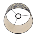 Miniatyrbild 4 av 5: Svart ihålig metallskärm med guldfoder metallbordslampa lampskärm för E27 E14 kaliberbas