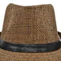 Miniatyrbilde 4 av 5: Ensfarget jazzhatt for menn og kvinner, sommerlin solhatt, liten topphatt, solhatt, utendørs beltespenne stråhatt, cowboyhatt