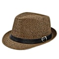 Miniatyrbilde 2 av 5: Ensfarget Jazzhatt Menn Og Kvinner Sommer Lin Solhatt Liten Topphatt Solhatt Utendørs Beltespenne Halmhatt Cowboyhatt