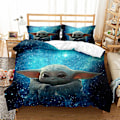 Miniatyrbild 1 av 2: 3D Digitaltryck Cartoon Master Yoda Örngott Täcke Täcke Sängkläder Tredelad Set XQD10 180*200cm -ZHENV（180*200cm）