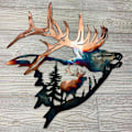 Miniatyrbild 3 av 5: Konstig älgskuldra i metall, väggkonst, heminredning