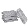 Miniatyrbild 1 av 7: Silver Gloss Cushion 4 Pack Diskborste Svamp Scourge Lurex Svamp Perfekt för beläggning av kastruller, grytor, keramiska hällar