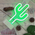 Miniatyrbillede 4 af 5: Kaktus Neon Skilt Natlampe Med Holder Base Dekorativ Vægdekoration Til Stue Soveværelse Jul Yo