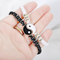 Miniatyrbild 1 av 3: 1 par armband för 2 matchande Yin Yang justerbar sladd armband för vänskap relation pojkvän flickvän Alla hjärtans dag
